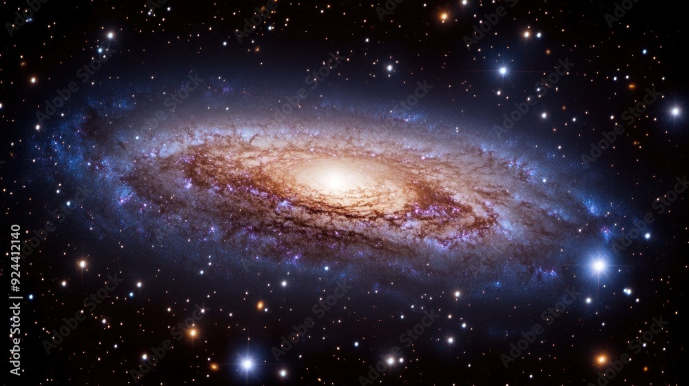 Fototapeta premium Glowing Milky Way Galaxy Core with Bright Stars and Copy Space for Astronomy and Space Concepts