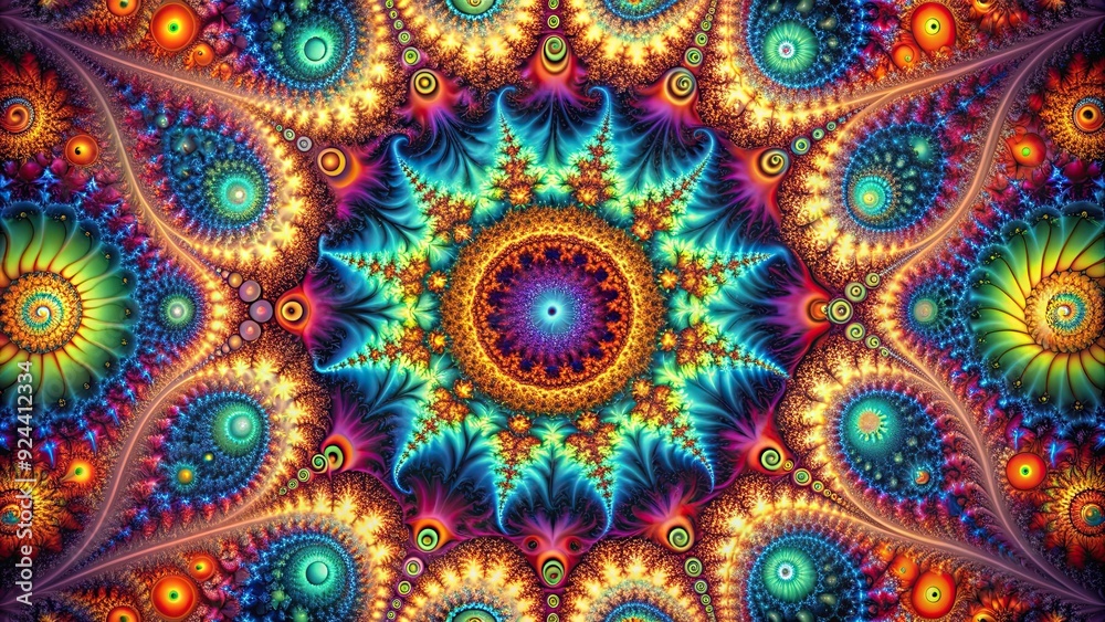 Abstract fractal background with intricate geometric patterns and vibrant colors, fractal, abstract, background, design Abstract fractal background with intricate geometric patterns and vibrant colors, fractal, abstract, background, design