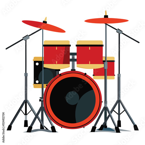 drum kit isolated on white background