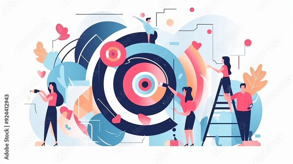 Obraz premium A group of people are working together to create a target