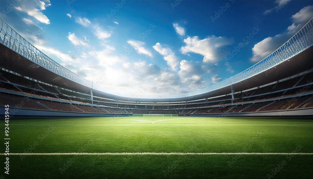 広い競技場のイメージ素材。晴れたスタジアムの背景素材。Image material of a large stadium. Background material of a sunny stadium. 広い競技場のイメージ素材。晴れたスタジアムの背景素材。Image material of a large stadium. Background material of a sunny stadium.