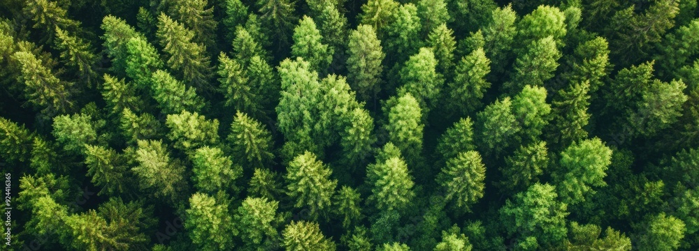 Fototapeta premium Aerial View of Lush Green Forest Canopy