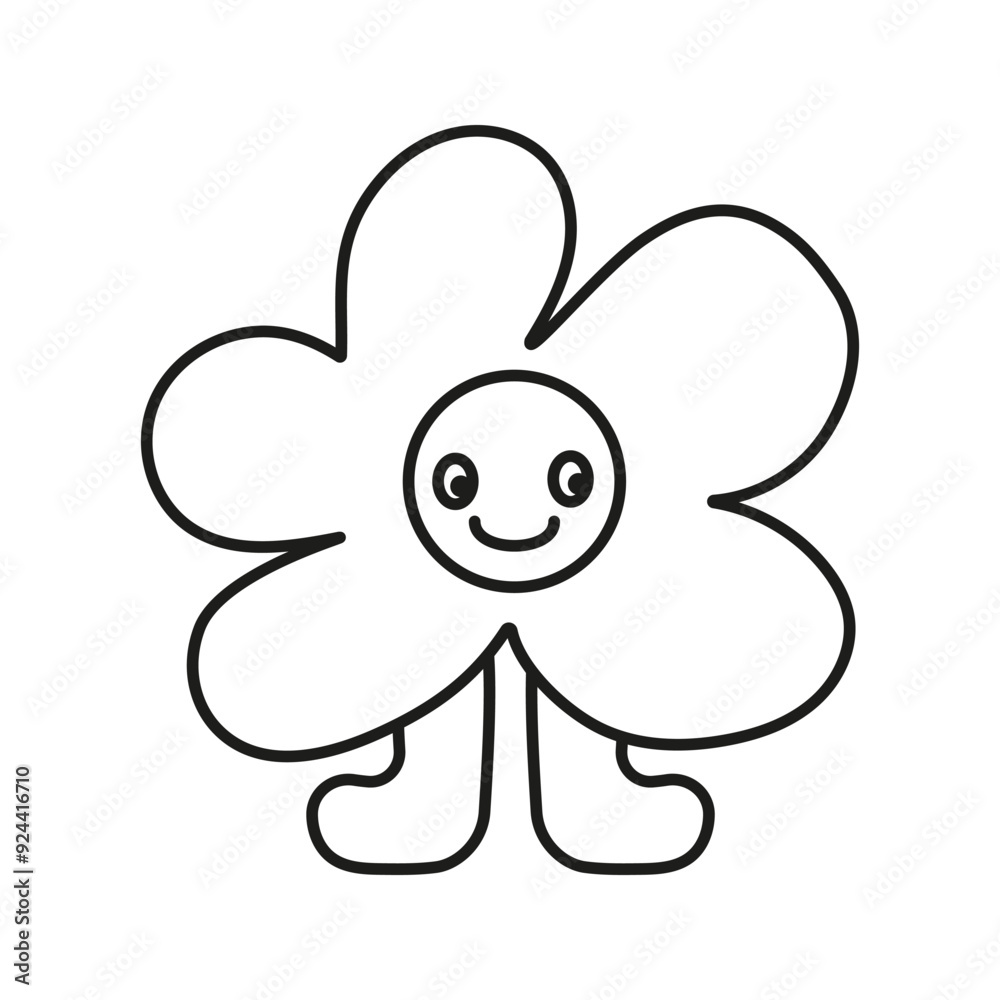 The icon of the children's character flower for books, coloring, games, clothes, advertising The icon of the children's character flower for books, coloring, games, clothes, advertising