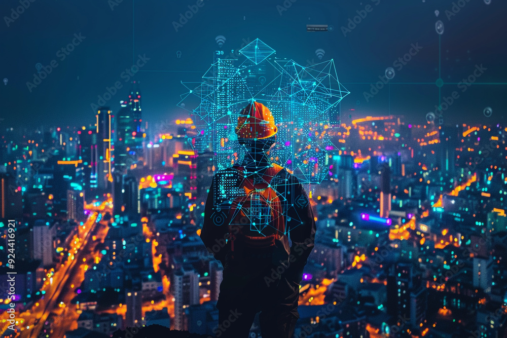 modern cityscape is transformed into a dynamic network of(04)