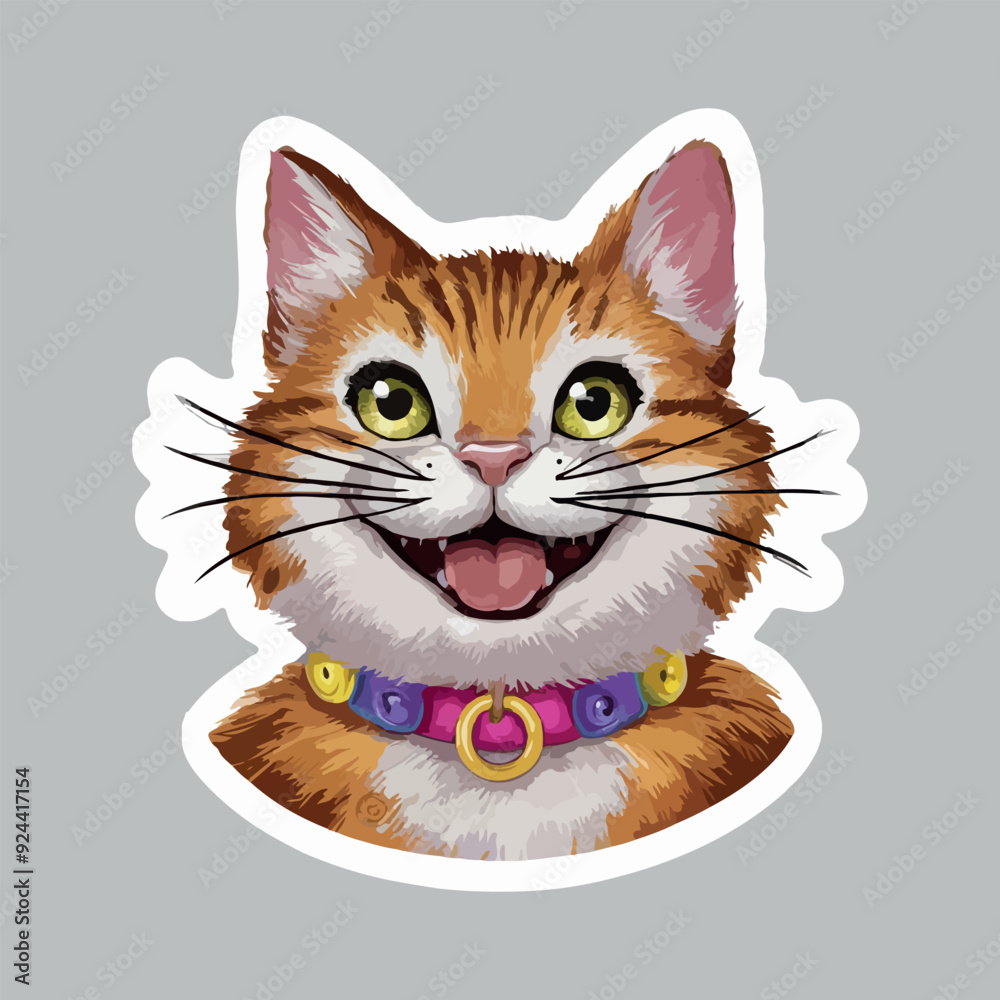 Obraz premium Cat sticker vector design