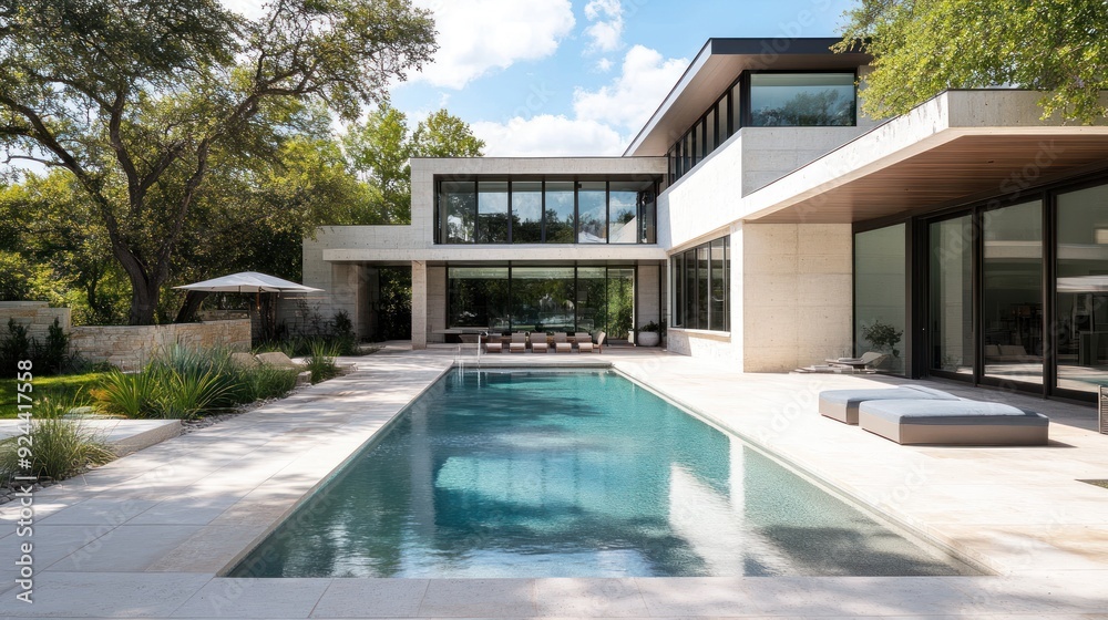 Modern Home with Swimming Pool and Landscaping Modern Home with Swimming Pool and Landscaping