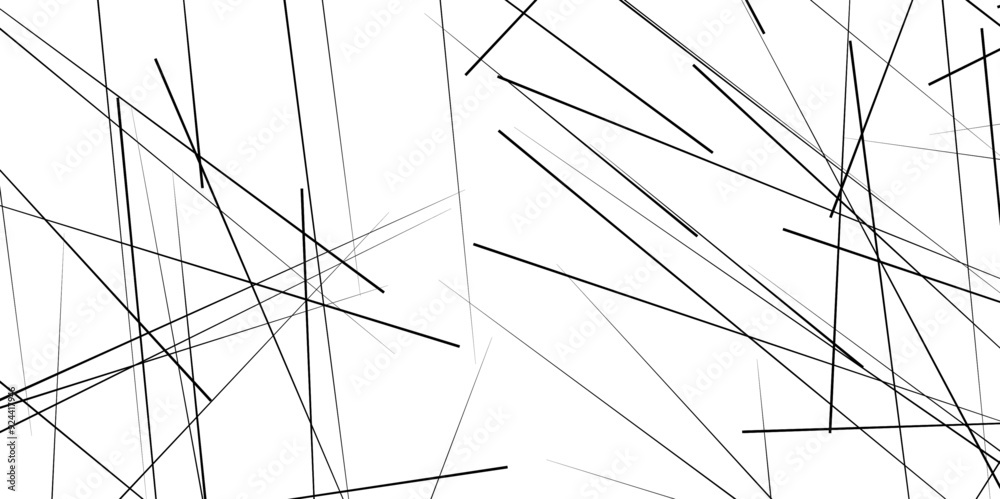 Random chaotic lines. Abstract geometric pattern. Outline monochrome texture. Vector stripe, lines. Chaotic line pattern. Random chaotic lines. Abstract geometric pattern. Outline monochrome texture. Vector stripe, lines. Chaotic line pattern.