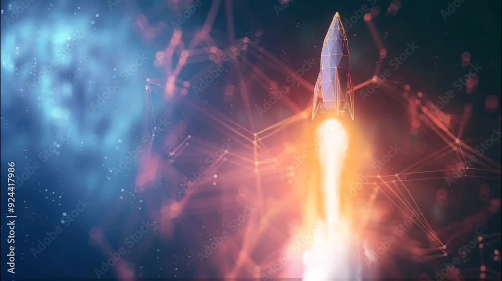 Futuristic rocket launching into space. Seamless loop video background Futuristic rocket launching into space. Seamless loop video background
