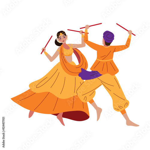 hindu couple in navratri festival