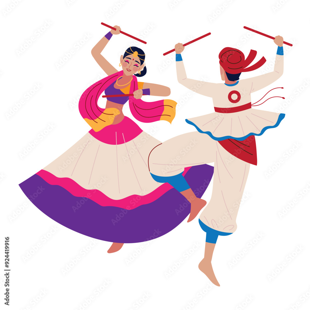 couple in happy navratri traditional festival couple in happy navratri traditional festival