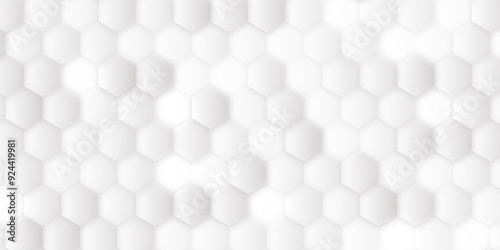 On a white sheet of geometric hexagonal figures in the form of honeycombs. Texture or background, bees hive cells pattern. Bee honey shapes. 