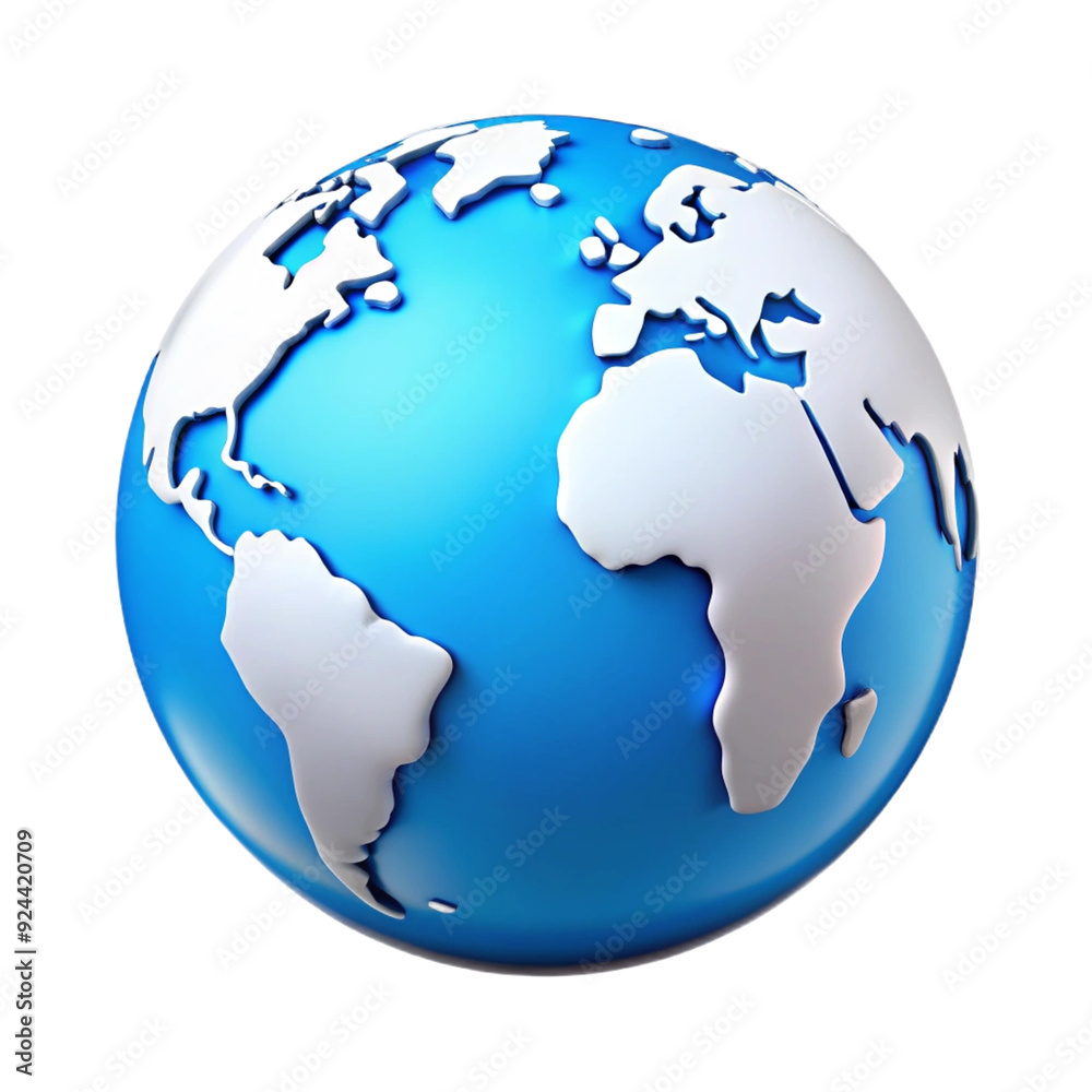 Naklejka premium earth globe World 3d cartoon style illustration