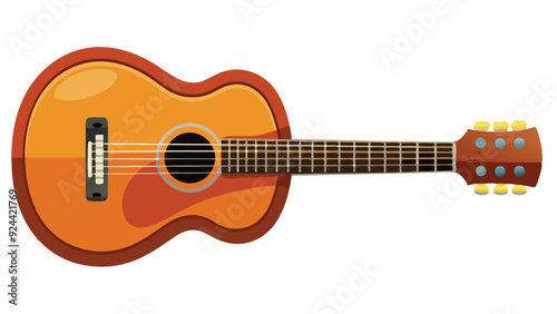 acoustic guitar isolated on white background