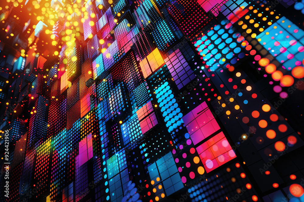 abstract technology background features a dynamic and vibrant comic ...