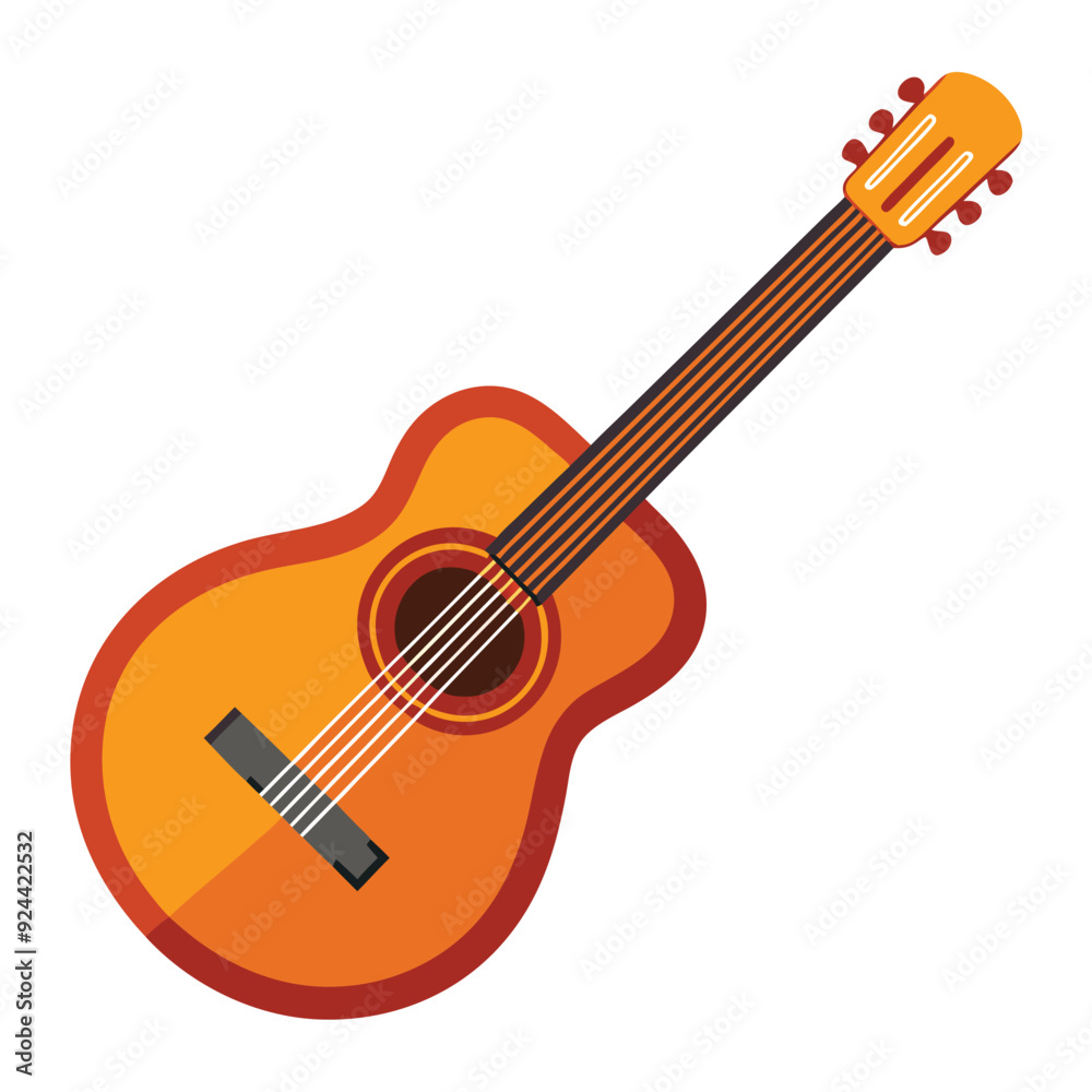 Fototapeta premium acoustic guitar isolated on white background