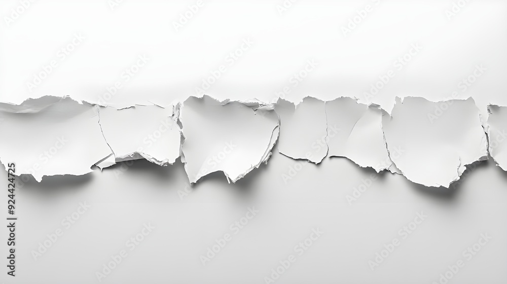 Obraz premium Torn White Paper with Jagged Edges.