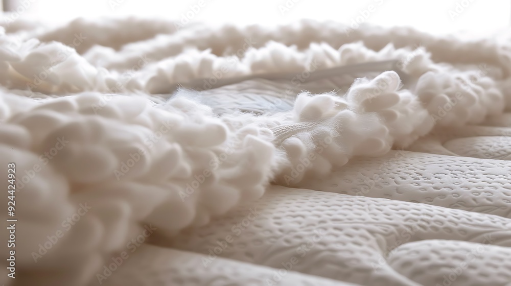 An inside view of the plush material that makes up the mattress layer An inside view of the plush material that makes up the mattress layer