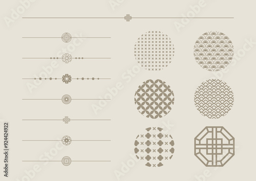 Vector illustration of Korean traditional patterns.