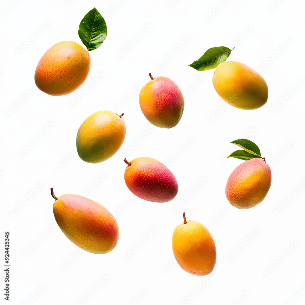 mangos floating in the air mangos floating in the air