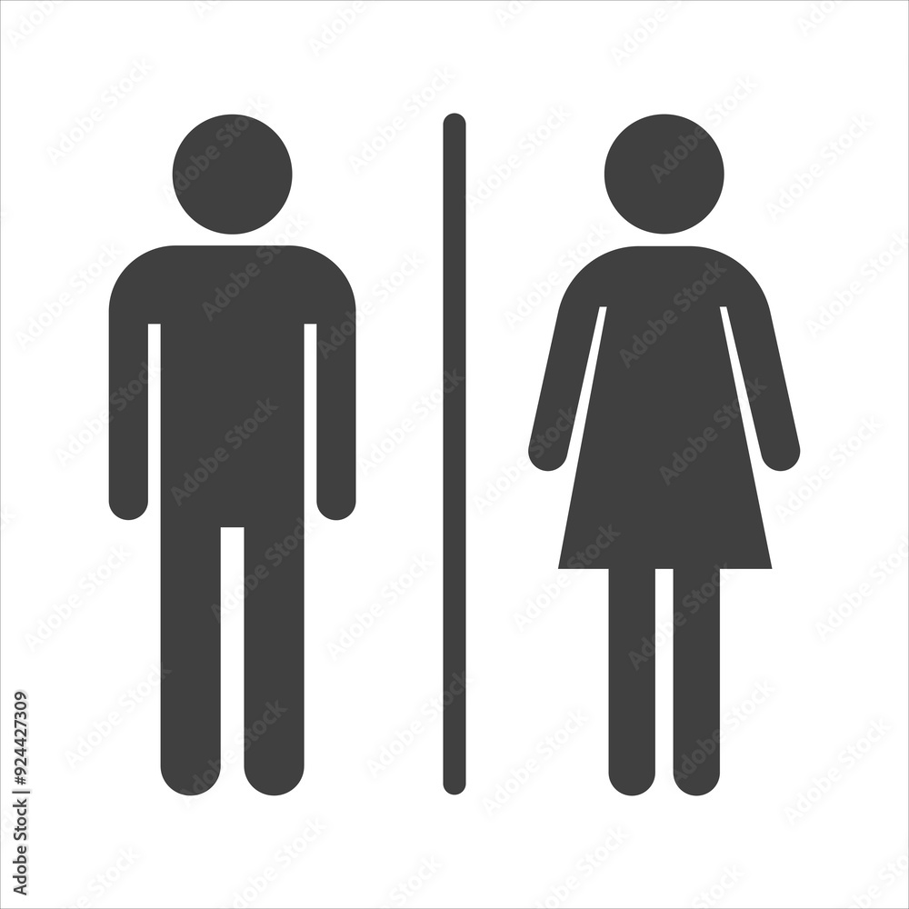 WC icon set on white background WC icon set on white background