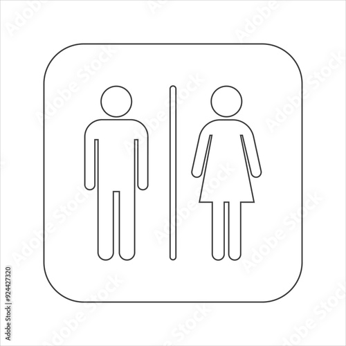 Wallpaper Mural WC icon set on white background Torontodigital.ca