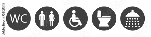 WC icon set on white background