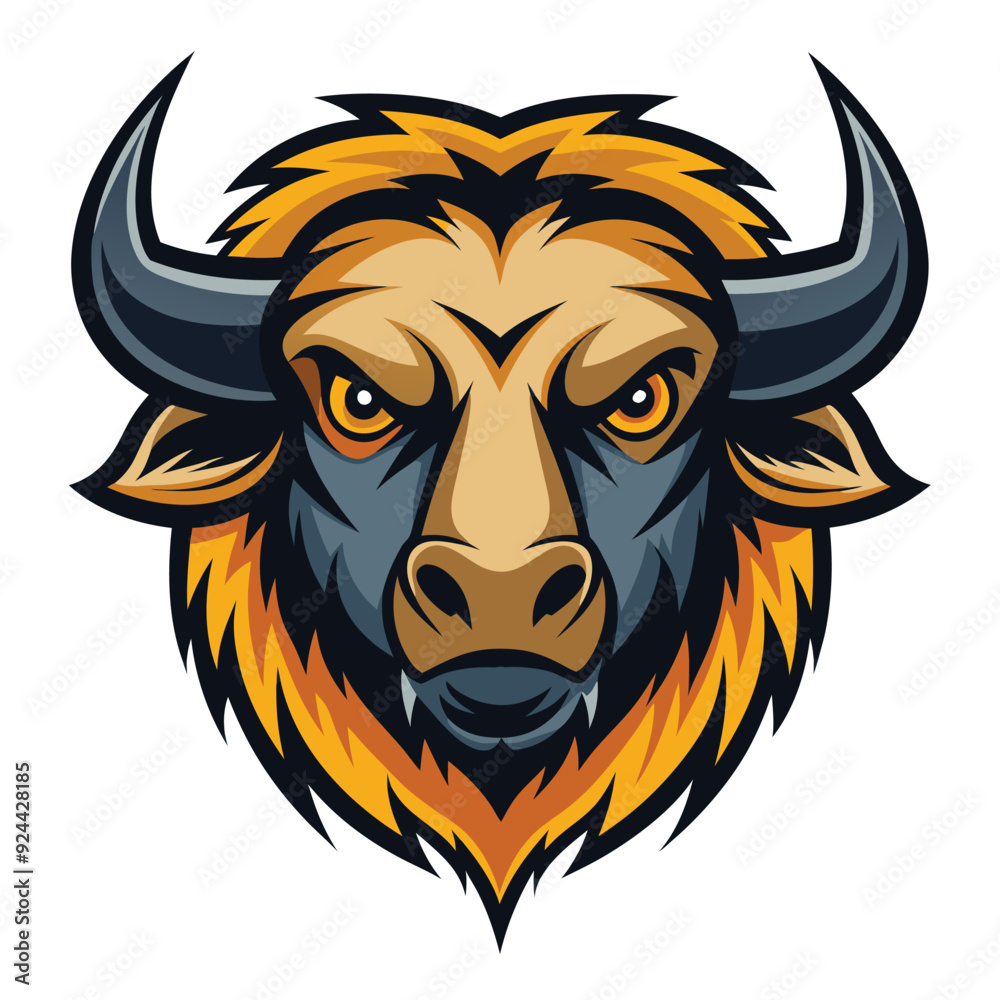 buffalo head logo illustration buffalo head logo illustration