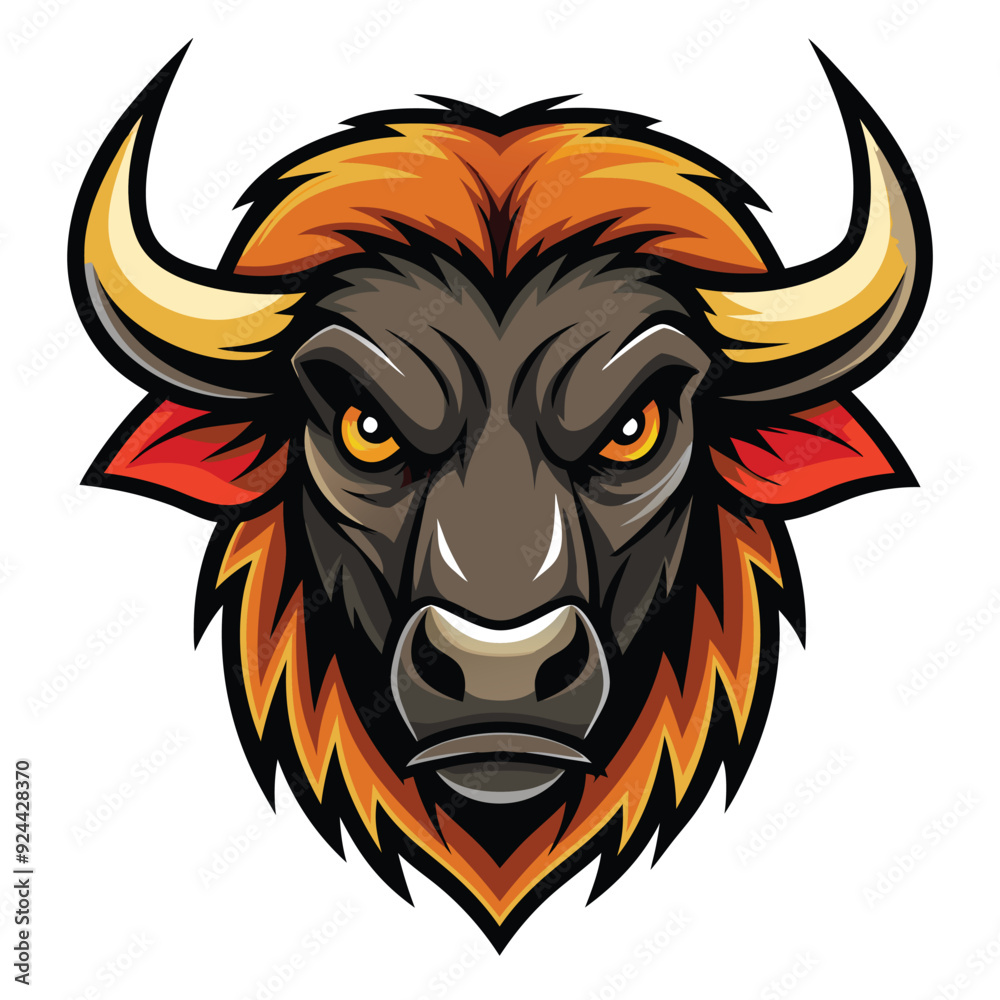 buffalo head logo illustration buffalo head logo illustration