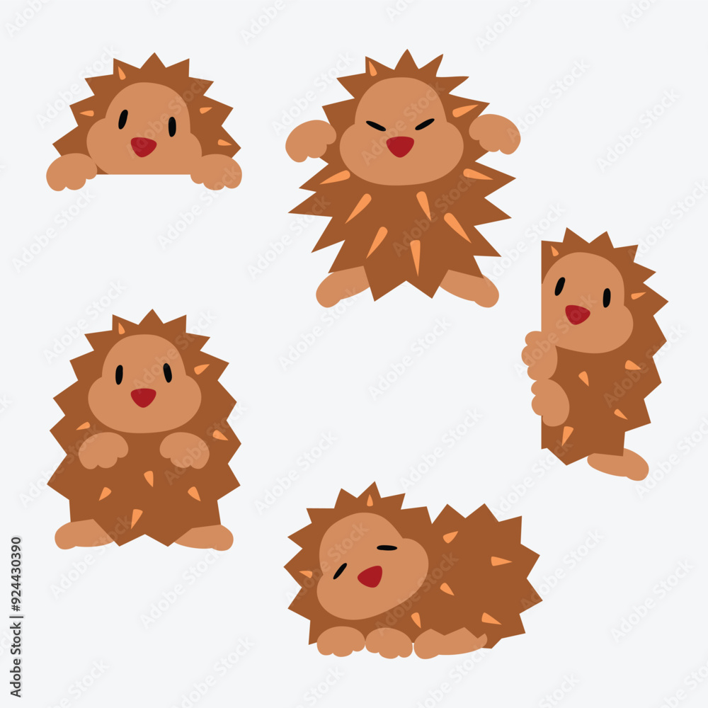 Fototapeta premium Autumn Porcupine - cartoon