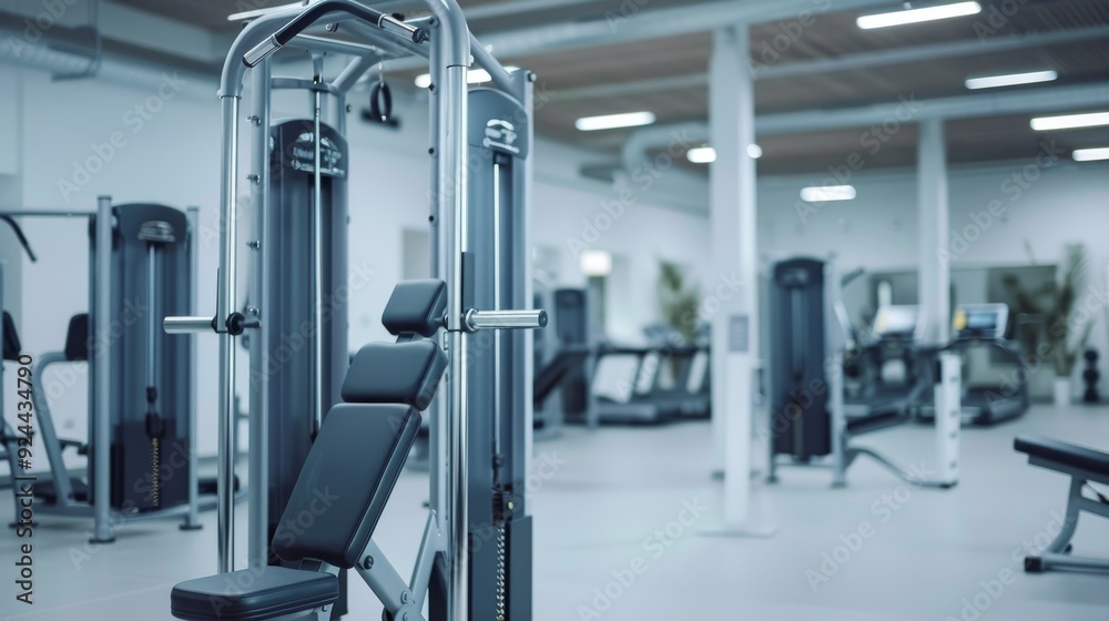 Fototapeta premium Modern Gym Interior with Fitness Equipment