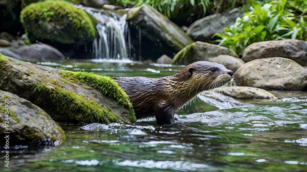 otter in the water otter in the water