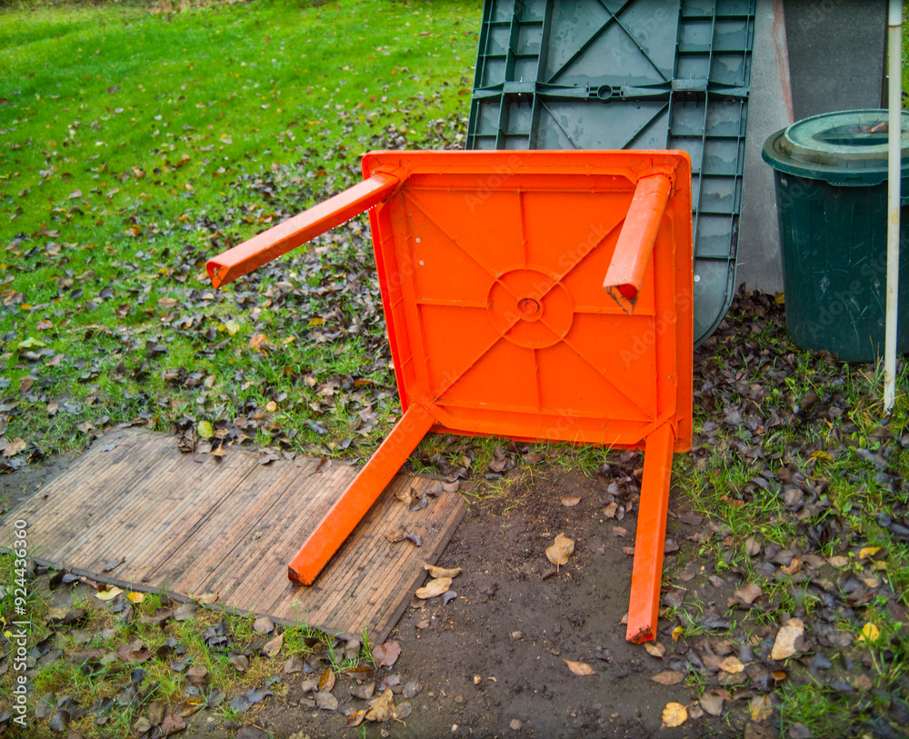 garden furniture abandoned in the backyard garden furniture abandoned in the backyard
