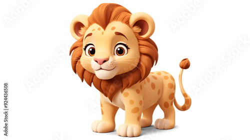 lion toy isolated on transparent background, png, cutout