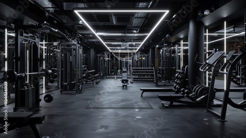 Modern Black and White Gym Interior Design