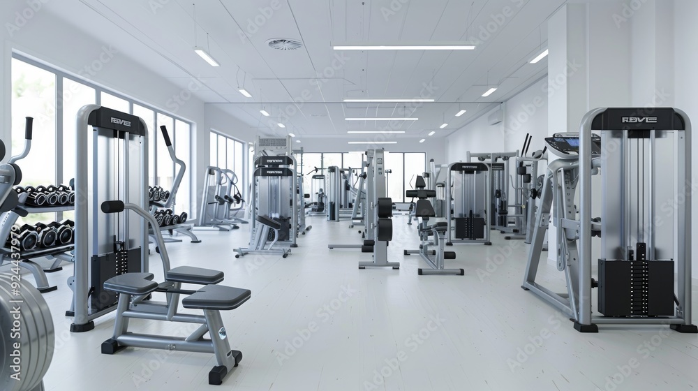 Modern Gym Interior Design with Fitness Equipment Modern Gym Interior Design with Fitness Equipment