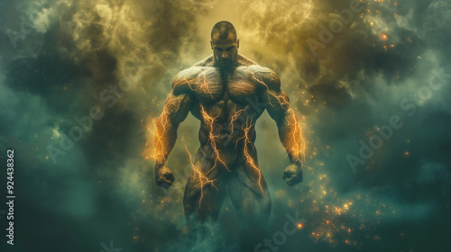 Fantasy-themed image of a muscular warrior