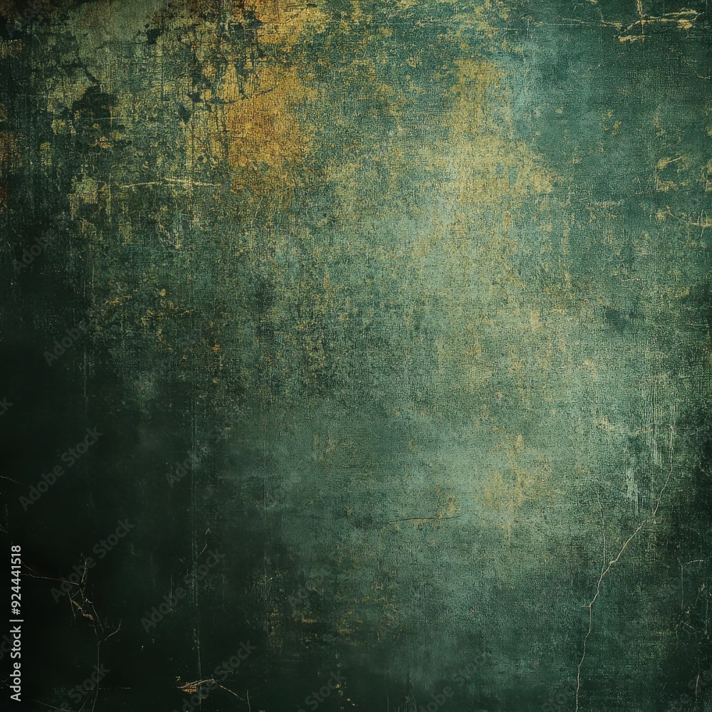 Obraz premium Dark grunge textured background with teal and black tones, distressed surface 