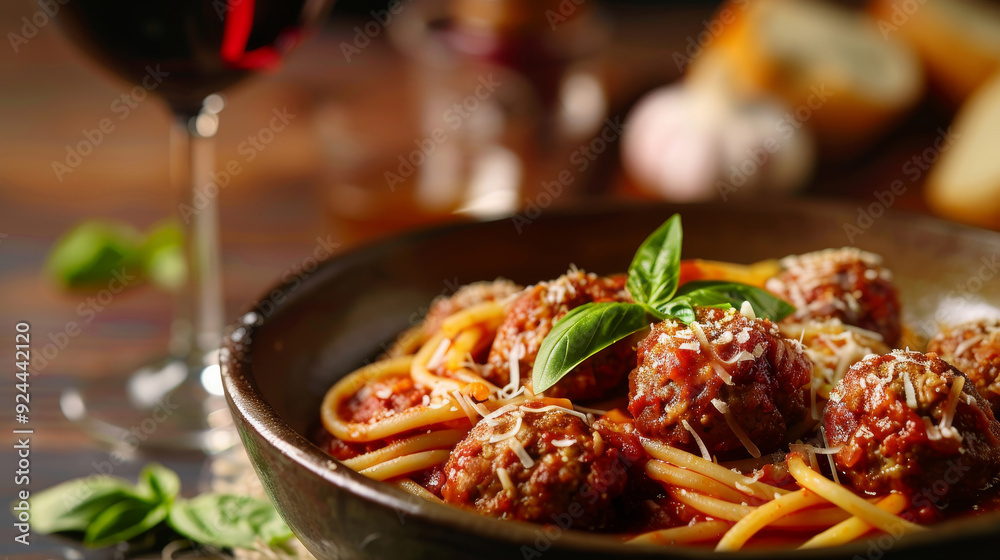 Indulge in a gourmet interpretation of classic spaghetti and meatballs, with homemade spaghetti draped in rich marinara sauce, accompanied by perfectly seasoned meatballs, a generous sprinkle Indulge in a gourmet interpretation of classic spaghetti and meatballs, with homemade spaghetti draped in rich marinara sauce, accompanied by perfectly seasoned meatballs, a generous sprinkle
