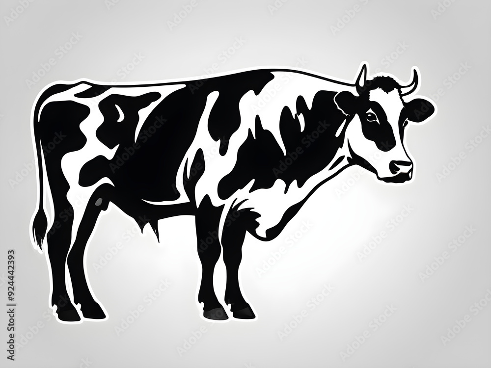 black and white cow