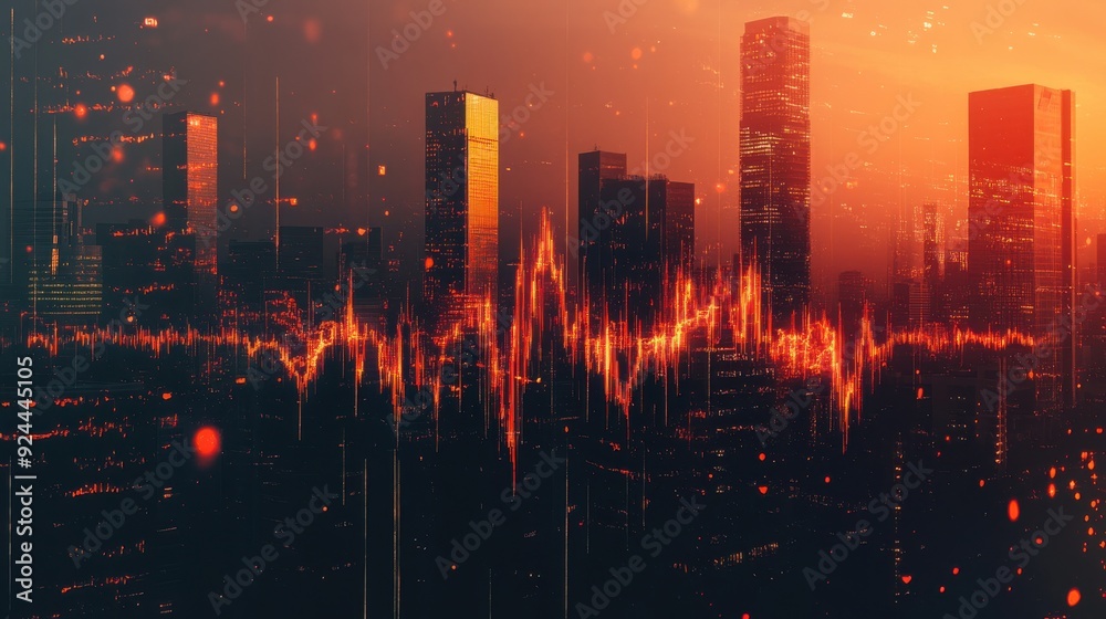 Fototapeta premium A digital representation of a financial crisis where the disruption of veins symbolizes the breakdown of economic systems