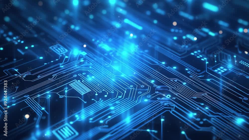 Abstract blue circuit board background. Abstract technology background ...