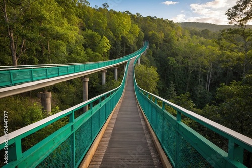 Vibrant Forest Overpass: A Scenic Journey Through Nature