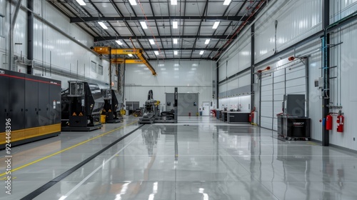 Modern Industrial Factory Interior with Machinery and Automation