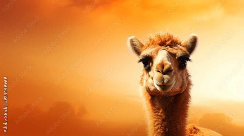 Obraz premium generated illustration of camel animal in vivid color good for background
