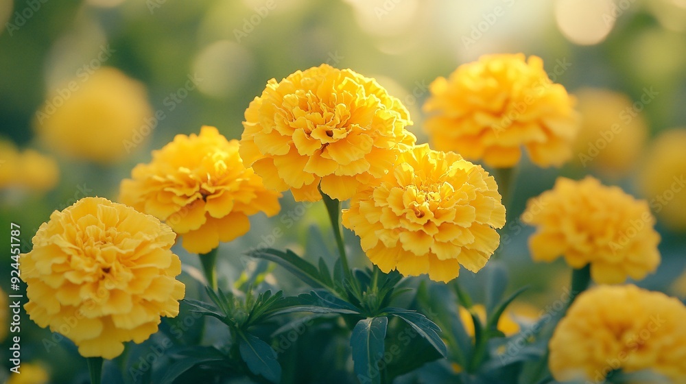 Bright Yellow Marigold in Bloom Bright Yellow Marigold in Bloom