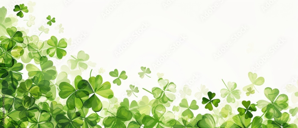 A green background with a bunch of green clovers A green background with a bunch of green clovers