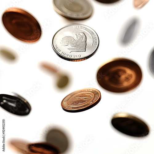 coins floating in the air photo