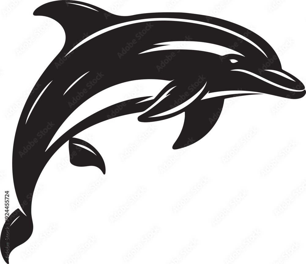 Fototapeta premium Dolphin silhouette vector art illustration