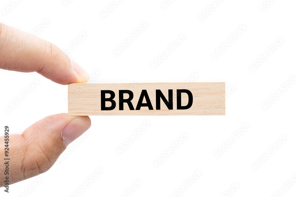 Text BRAND on wooden block with Clipping path isolate on white background. Build your Brand. Brand building, success, business. Text BRAND on wooden block with Clipping path isolate on white background. Build your Brand. Brand building, success, business.