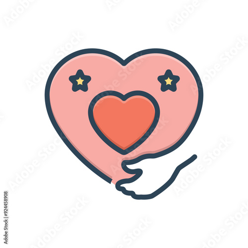 Color illustration icon for self love